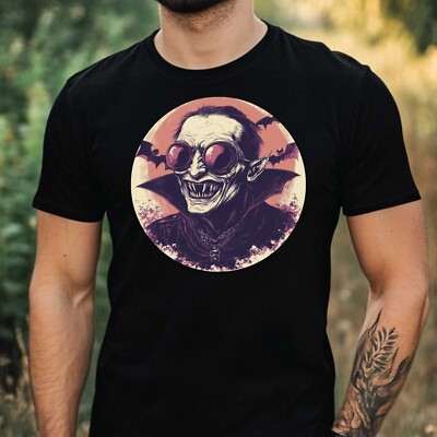Mens Vampire Sunglasses Print Cotton T-Shirt Size XS to 5XL