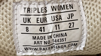 Balenciaga Triple S Clear Sole, 544351, Women's Chunky Sole