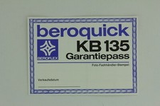 Broschüre Beroflex Beroquick KB 135 Garantiepass (12070224)