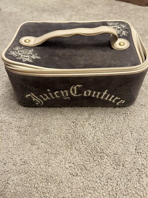 Vintage Juicy Couture Makeup Traincase GrayTan Velour G2U