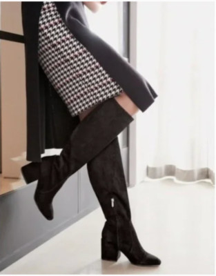 Sam Edelman Thora Knee High Boot Black Suede Boot Size 10 M   NEW