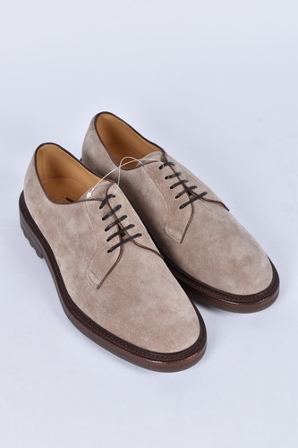 NEW BRUNELLO CUCINELLI suede shoes handmade US 8 UK 7 EU 41 beige wing tip - 第 1/8 張圖片