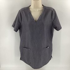 Figs Technical Collection Casma Three Pocket Scrub Top Gray Size Medium 711