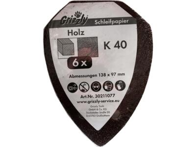 Sanding Leaf Set K40 6-Piece Fits Parkside LIDL PMS 130