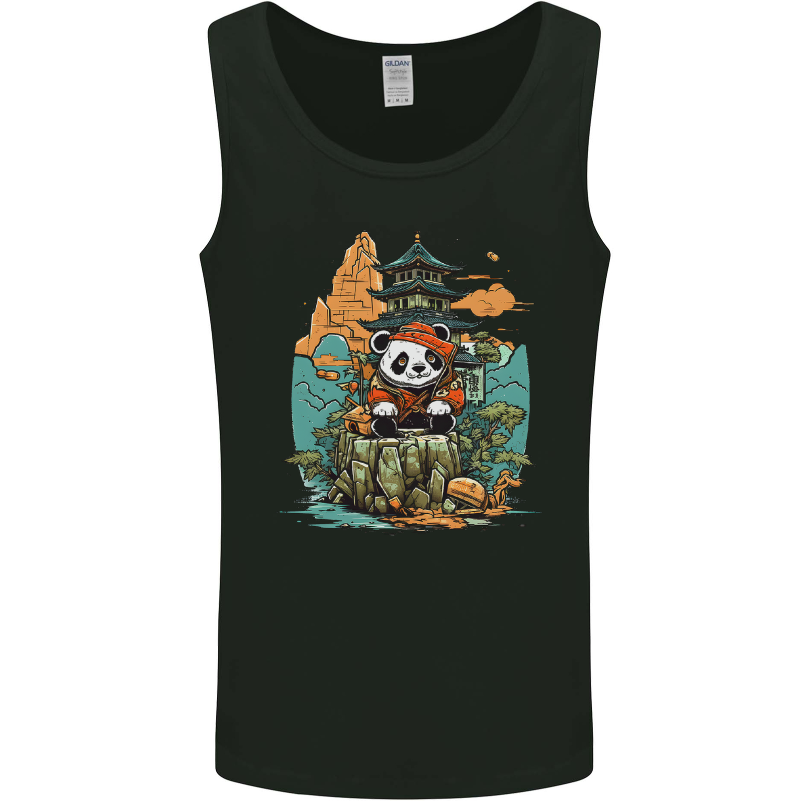 A Cute Panda Bear Mens Vest Tank Top