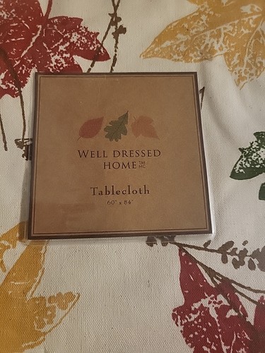 Well Dressed Home Autumn Leaves Thanksgiviing Tablecloth 100% Cotton 60x84"FALL - Picture 2 of 5