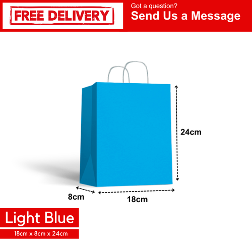 Coloured Paper Party Bags Gift Bag With Handles Birthday Loot Bag Recyclable - Picture 15 of 19