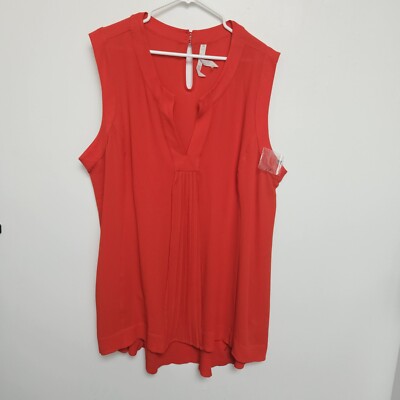 Melissa McCarthy Seven 7 Plus Size 3X  Red Marbled Artsy Ponte Tunic Top