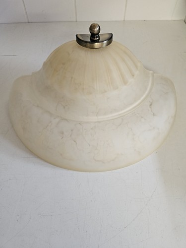 Vintage Art Deco Wall Light Scone Brass Frosted Glass With Tint Of Orange - Picture 21 of 21