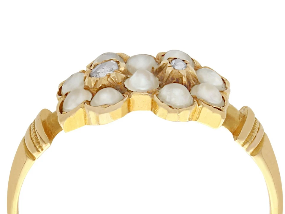 Antique Pearl and Diamond, 18k Yellow Gold Dress Ring - Image 2 of 4