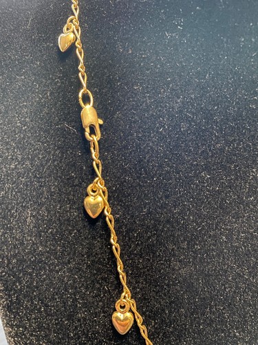 18-inch Gold Bonded Chain - Puff Hearts Design - 18k Layered Gold - Picture 2 of 2