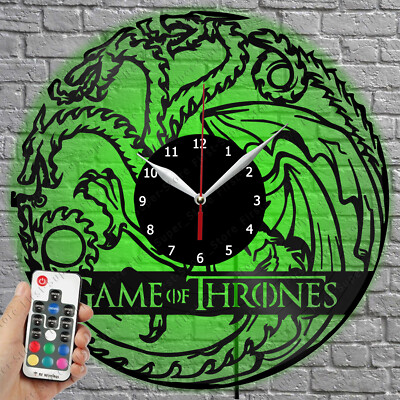 LED Clock Game of Thrones Vinyl Record Wall Clock Led Light Wall Clock 3620