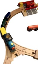 Magnetic Train Car Play Set Conductor Carl Train Wooden Track Town Starter Lot