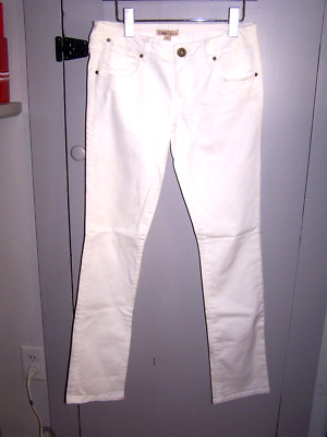Cabi Jeans Style #752 white straight leg cotton stretch jeans pants Sz ...