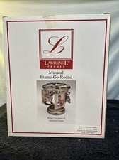 Lawrence Frames Pewter Baby Wind Up Musical Carousel Frame NIB