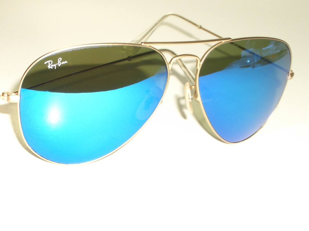 RAY BAN ITALY RB3026 62[]14 112/17 BLUE MIRRORED LARGE METAL