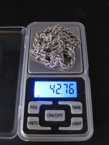 Vintage Long & Heavy 800 Silver Twisted Chain Necklace (78 cm length / 42 g) - Picture 9 of 9