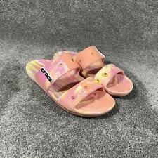 CROCS Iconic Comfort Classic Womens 10 Mens 8 Marbled Tie Dye Slip On Slides