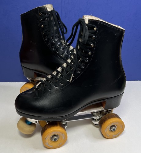 Riedell 220 Black Roller Skates Womens 7 MS Douglas Snyder Super Deluxe Hyper 62