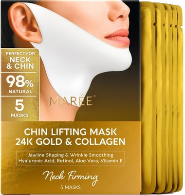 V Line Lifting Mask with 24K Gold   Deep Collagen Face Mask for Women   Jawli...