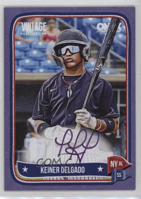 2024 Onyx Vintage Purple Bordered 3/10 Keiner Delgado #VAKEDE Auto 0j81