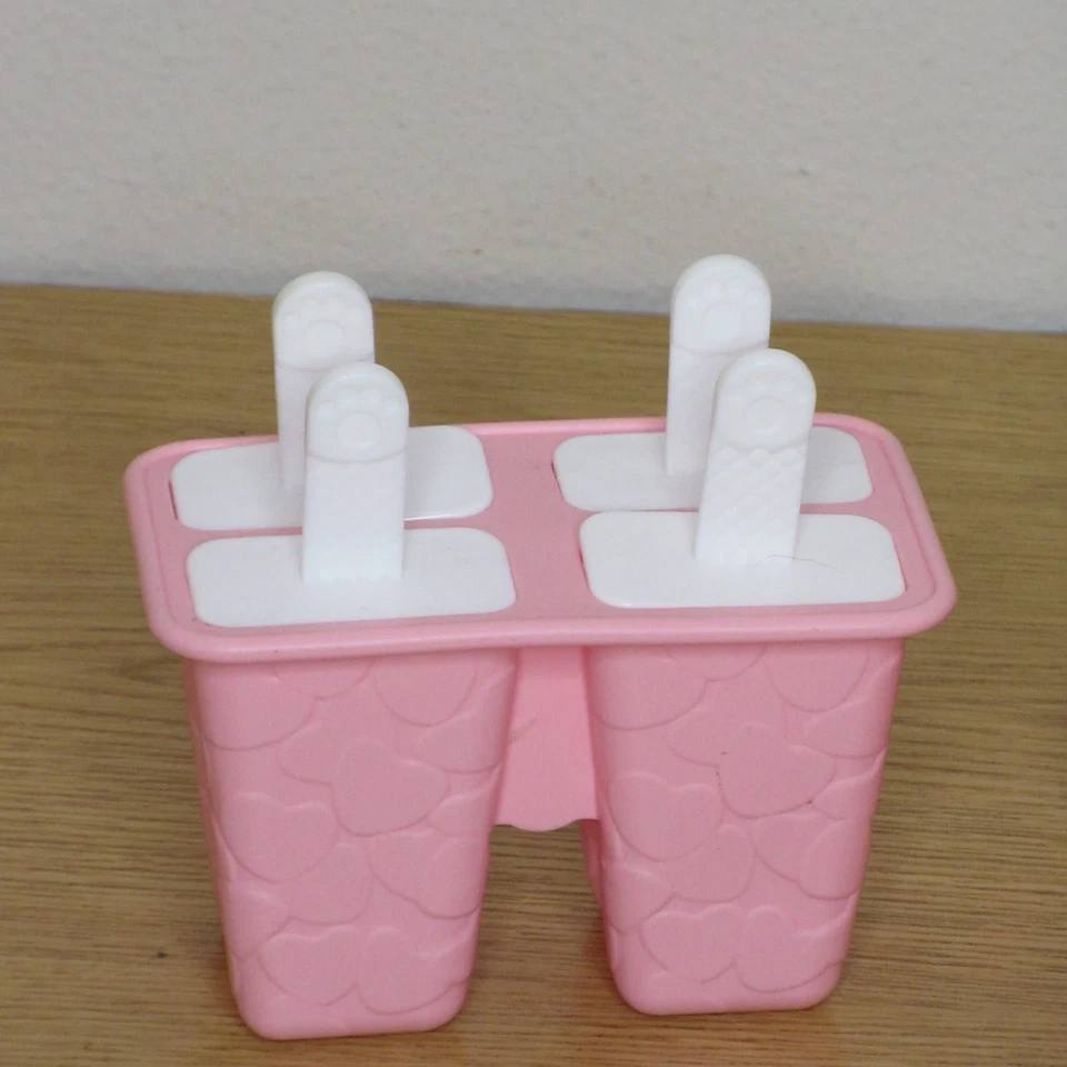 Silicone Ice Pop Molds Frozen Treats Two Sets Of Four Pink/ Pink Polka Dots B75 - Изображение 2 из 4