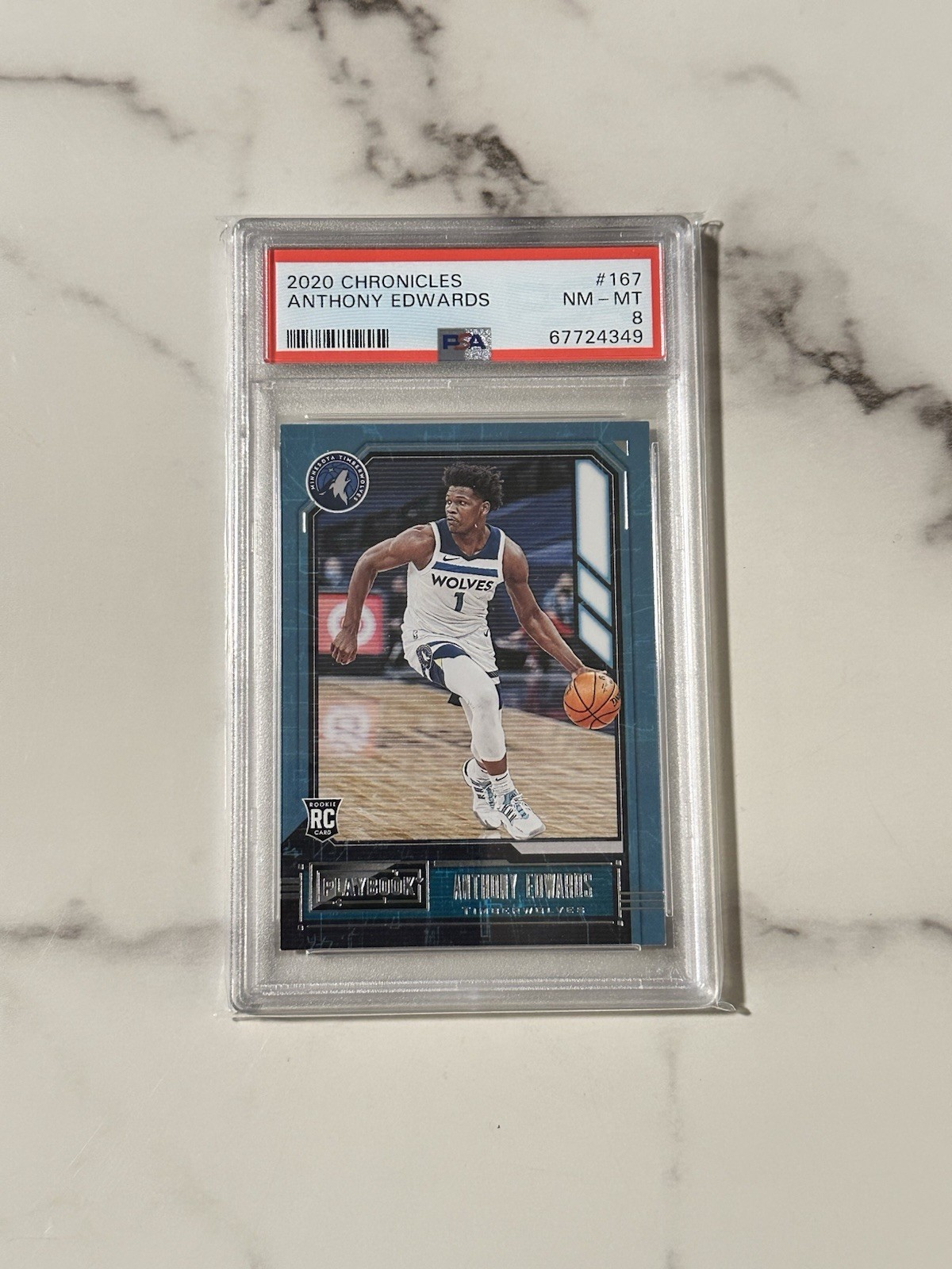 Anthony Edwards 2020 Chronicles RC #167 PSA 8 NM-MT Timberwolves view 1