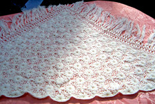 Schultertuch/Schal/Stola,handgestrickt,Unikat,weiss