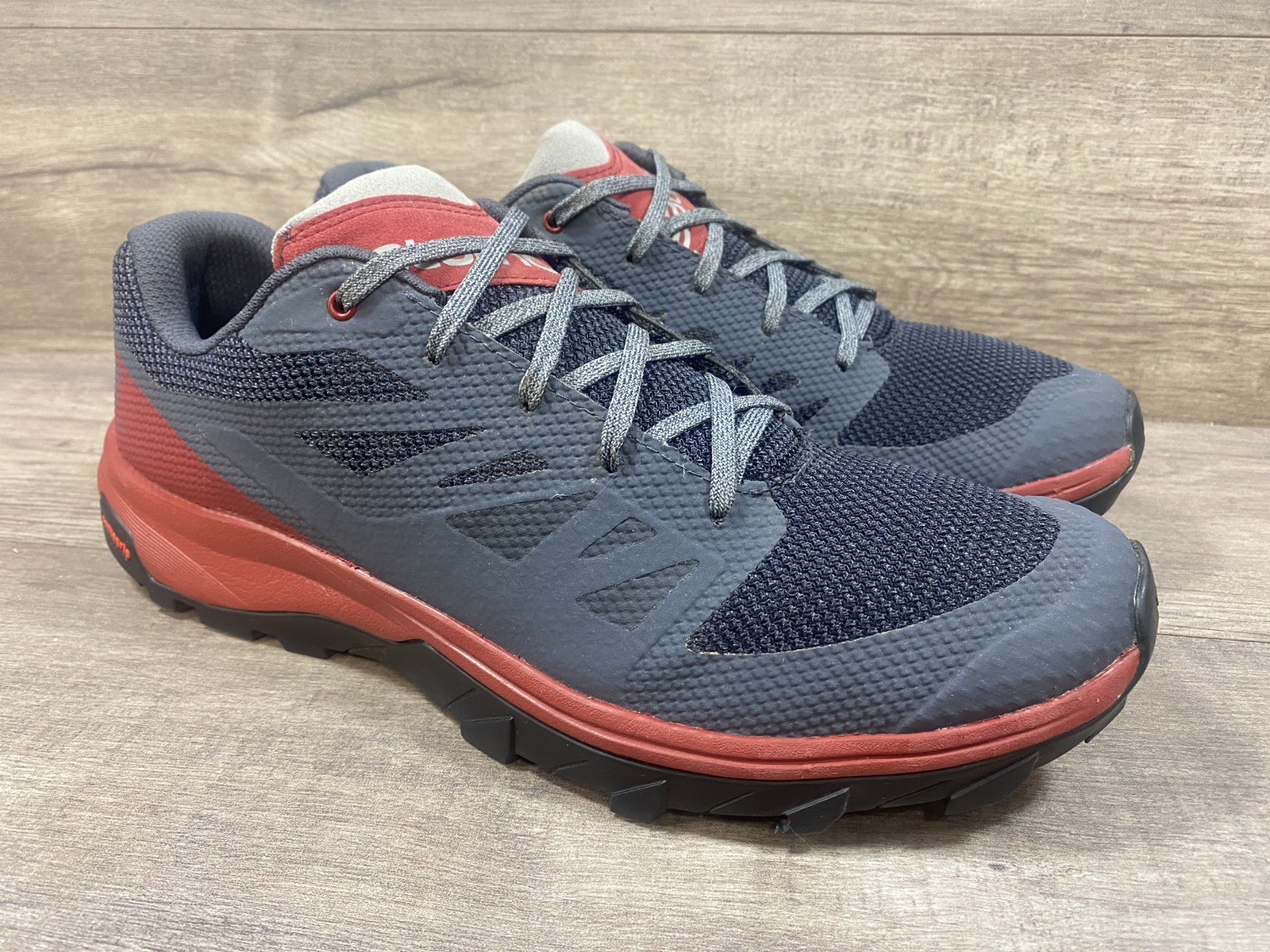 Scarpe da trekking Salomon Outline Contagrip 406790 trail grigio scuro rosso uomo taglia 10