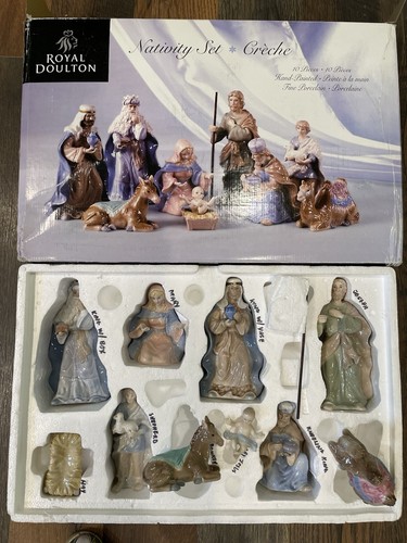 Royal Doulton NATIVITY SET 10 Pieces HAND PAINTED Fine Porcelain CRECHE Complete