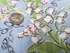 BEST Vintage Feedsack Flour Sack Fabric Floral on BLUE 1940s Quilt Remnant