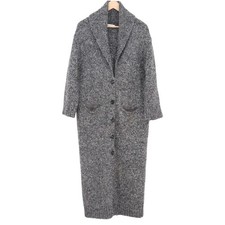 Zara Womens Grey Marled Knit Longline Duster ...