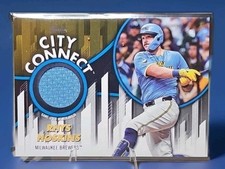 2026 Topps Game Used City Connect Jersey Relic RHYS HOSKINS Brewers Blue 013/150