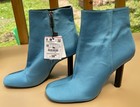 Zara Trafaluc Block Heel Women's Sky Blue Boots - EUR 39 / UK 6