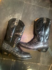 Ostrich Leather Cowboy Boots Size 8
