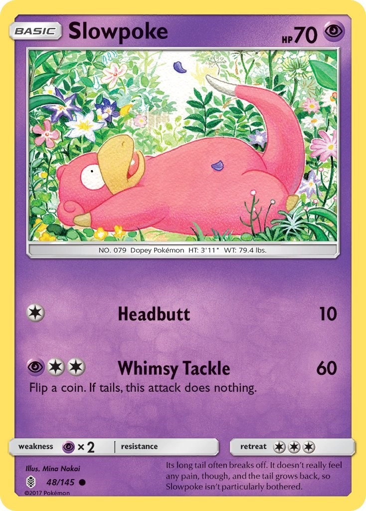 Slowpoke (48/145) Common NM SM02 SM - Guardians Rising Pokemon TCG