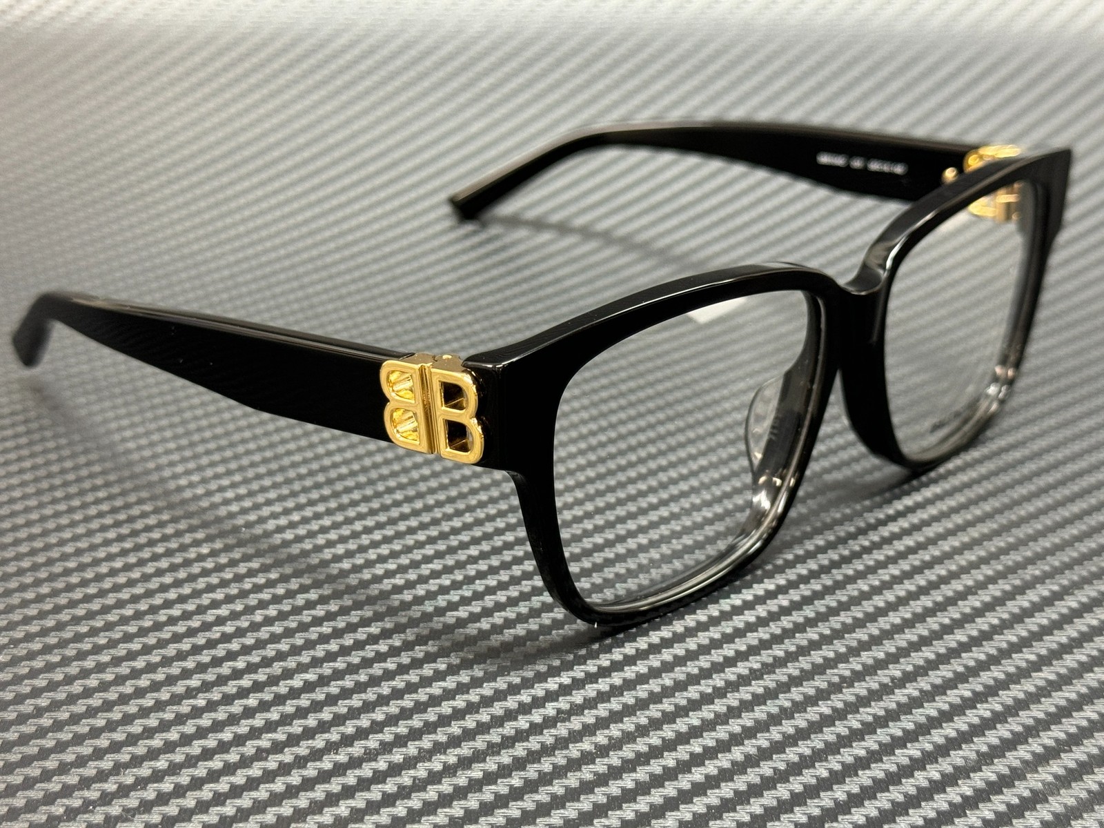 BALENCIAGA BB0104O 001 Black Squared 56 mm Women's Eyeglasses thumbnail 3