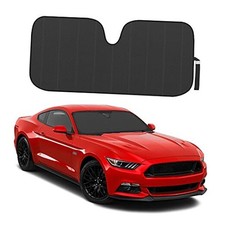 Accordion Folding Car Windshield Sun Shade -out Sun Visor Jumbo 66x27 Black