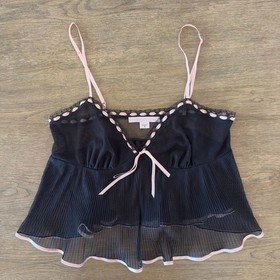 Victoria&rsquo;s secret Y2K Babydoll Sheer Lace & Ribbon Cami-Sexy Little Things-Sz S