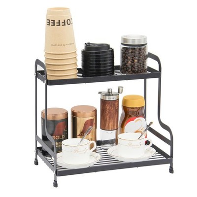 2Tier Metal Countertop Organizer Standing Shelf For Bathroom Kitchen Spices
