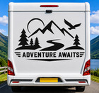 Adventure Awaits Campervan Sticker Motorhome Caravan Vinyl Decal 24 Colours