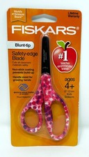 New Fiskars Purple Dots 5" Non-Stick Blunt Tip Kid Scissors 4 