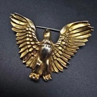 Gold Tone Eagle Brooch Vintage Bird Costume Jewelry