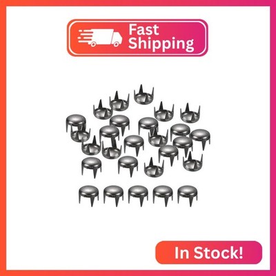 uxcell 100Pcs 5mm Black Round Dome Studs Metal Claw Beads Nailhead Rivets Spike