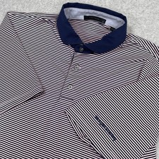 Camisa Polo Greyson Para Hombre Grande Rosa Azul Rayas Morgan Stanley Logo Golf Elastizada