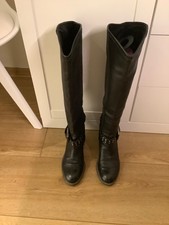 Geox Stiefel Leder schwarz mit Gürtelschnalle Gr. 38