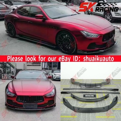 Carbon Fiber Front Rear Bumper Spoiler Wing BodyKits Fits Maserati Ghibli 14-17