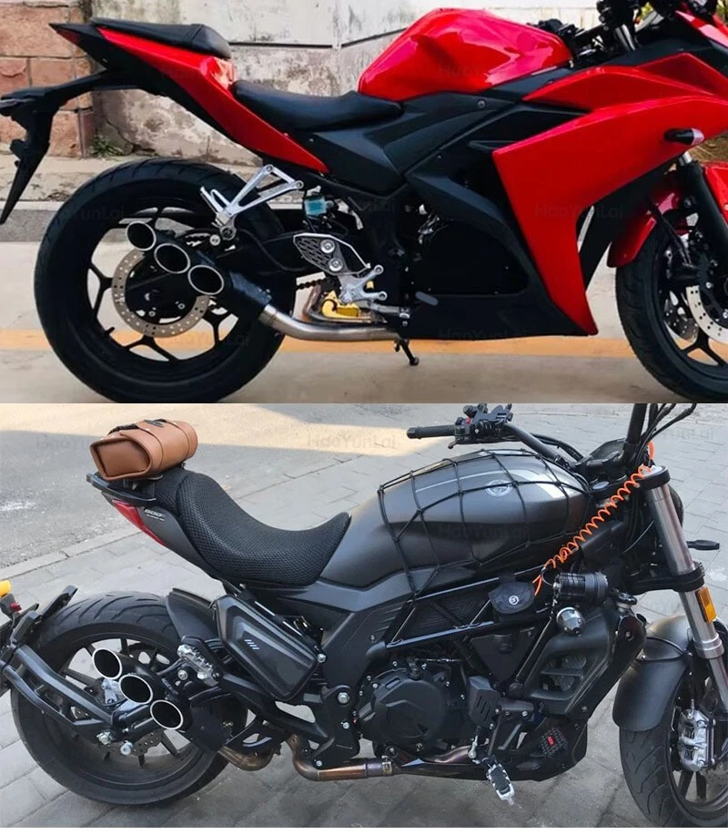 For Benelli 502C BJ500 500TRK FZ1N ZX6R R6 Exhaust Pipe Three Muffler Tips A11 Foto 3 de 4