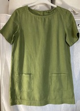 Seasalt Olive Green Ocean Front Linen Tunic, size 12, Excellent Condition