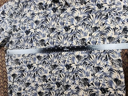 Pierre Cardin Hawaiian Shirt Mens Black & Blue 100% Cotton Button Up - Size XL - 第 4/8 張圖片